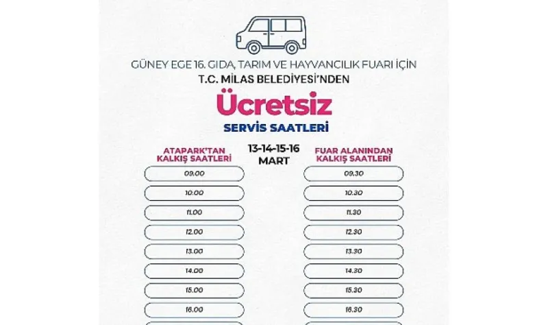 Milas Belediyesi ziyaretçileri fuar alanına ücretsiz ulaştıracak