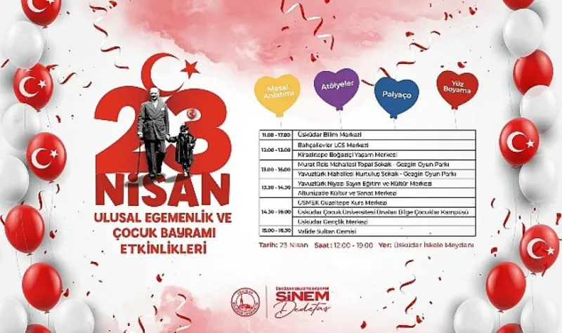 23 Nisan Ulusal Egemenlik ve Çocuk Bayramı, Üsküdar’da çeşitli etkinliklerle kutlanacak
