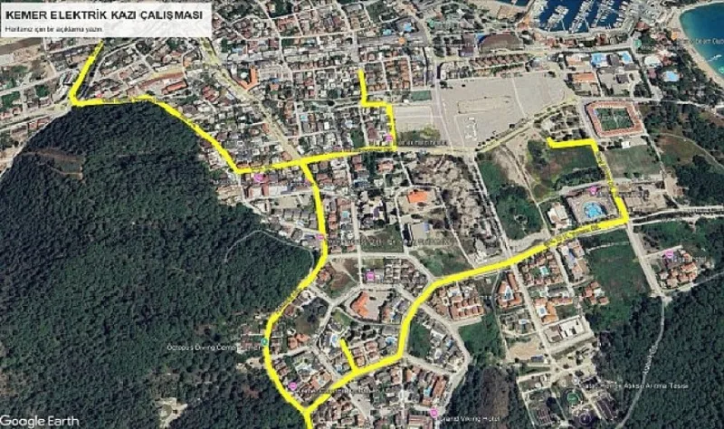 Kemer’de elektrik hatları yenileniyor