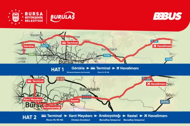 Bursa Yenişehir Havalimanı’na yeni ulaşım seferleri başladı