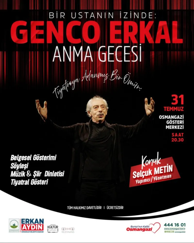 Usta sanatçı Genco Erkal Bursa Osmangazi’de anılacak