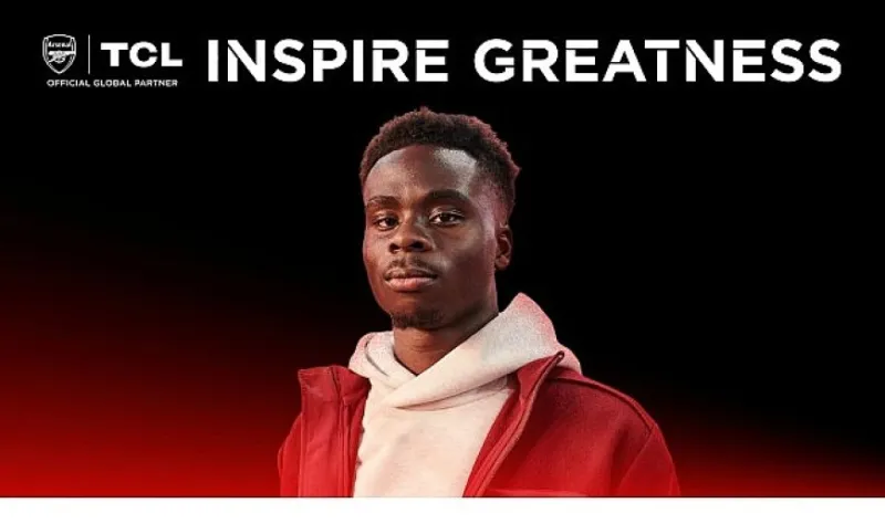 Arsenal’in yıldız futbolcusu Bukayo Saka, TCL’in yeni marka elçisi oldu