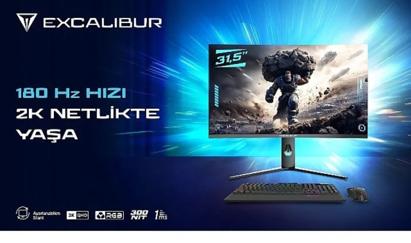 Üstün Çözünürlük, Sınırları Zorlayan Hız: Excalibur 31.5” 2K 180Hz Curved Monitör