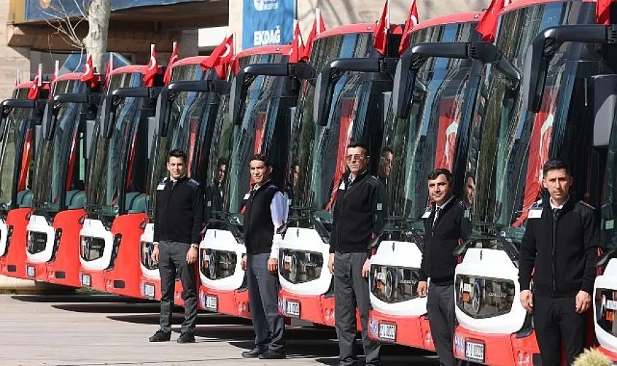 Büyükşehir toplu taşıma filosuna 19 yeni otobüs daha kattı