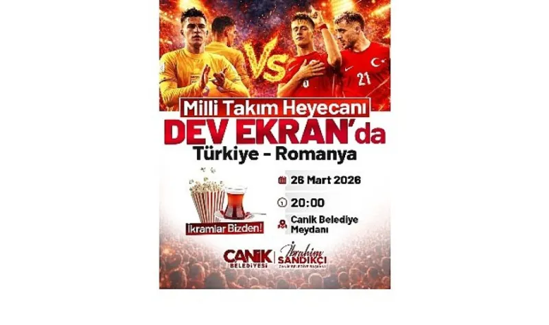 Canik'te Milli Maç Coşkusu Dev Ekranda Yaşanacak