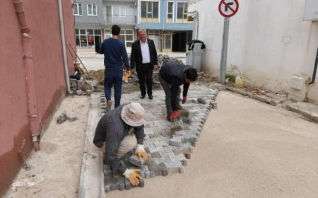 Edirne Süloğlu’nda kilit parke çalışmaları hızlandı