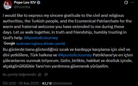 Papa 14. Leo İstanbul’dan Beyrut’a uçtu… 4 günlük Türkiye programı sona erdi