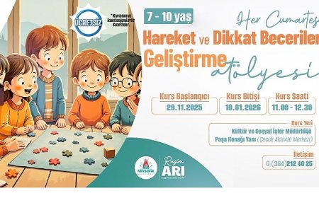 Hareket ve Dikkat Becerileri Geliştirme Atölyesi Kursu Açılacak