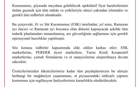 ESK: Fiyat dalgalanmalarına karşı tüm önlemler alındı