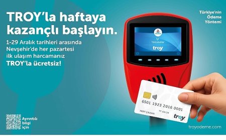 TROY Logolu Temassız Kartlarla Yapılan İlk Ulaşım Ödemesi Ücretsiz