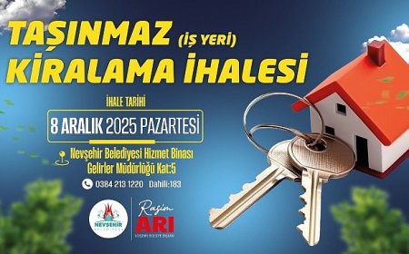 Nevşehir Belediyesi, Taşınmazlar İçin Kiralama İhalesi Yapacak