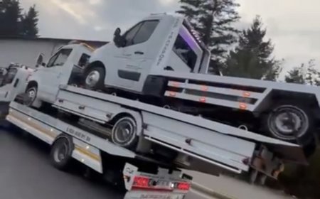 Düzce bağlantı yolunda üç çekici ‘üst üste’ şovu!