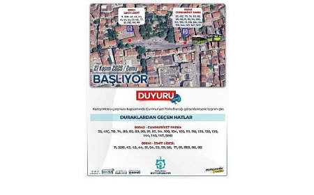 Cumhuriyet Parkı otobüs durağının yeri değiştirildi