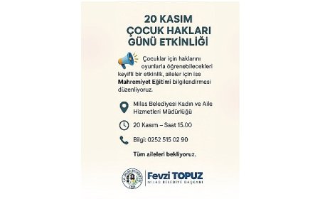 Milas Belediyesi’nden Çocuk Hakları Gününde Anlamlı Etkinlik