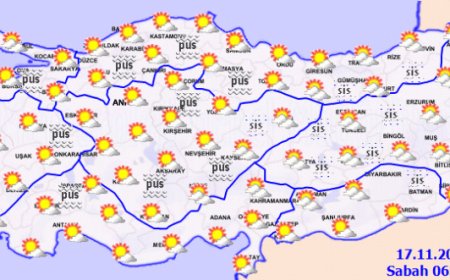 Türkiye’nin iç kesimlerinde pus ve sis bekleniyor