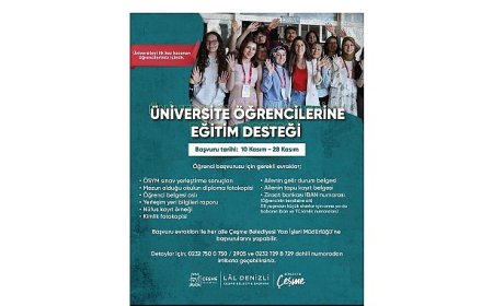 Çeşme Belediyesinden üniversiteli gençlere eğitim desteği