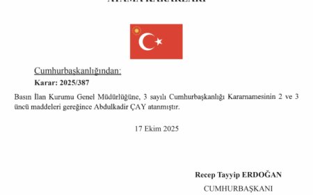 Basın İlan Kurumu Genel Müdürlüğüne Abdulkadir Çay atandı