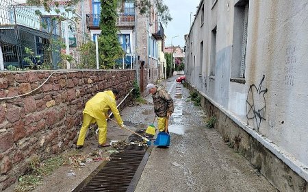 Kuzey Ege’de etkili olan yağışa Ayvalık Belediyesi’nden anında müdahale