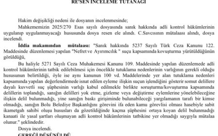 Bolu Belediye Başkanı Özcan’a adli kontrol kararı!