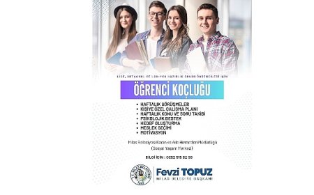 Milas Belediyesi ‘Öğrenci Koçluğu’ Hizmeti ile Öğrencilerin Yanında Oluyor