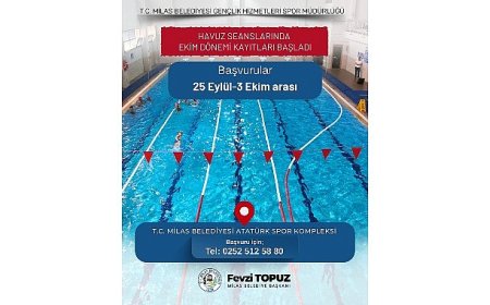 Kapalı Yüzme Havuzunda Kış Döneminin Ekim Ayı Kayıtları Başlıyor