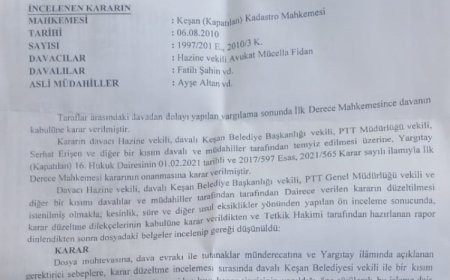 Keşan’daki kadastro davasına Yargıtay’dan onama