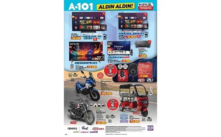 11 Eylül’de A101’den Motosiklet ve Şarj İstasyonu Fırsatları
