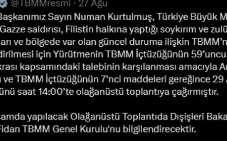 TBMM, Gazze’deki soykırım ve kıtlık politikaları için olağanüstü toplanıyor
