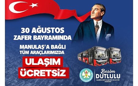 30 Ağustos Zafer Bayramı’nda Ulaşım Ücretsiz…