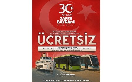 30 Ağustos’ta toplu ulaşım ücretsiz