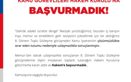 Memur zammında Hakem Kurulu devrede… Memur-Sen başvurmadı!