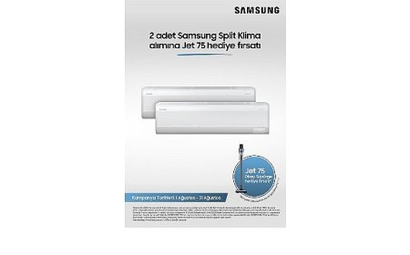 Samsung WindFree™ Split Klimalarda 2’li alımda JET 75 Dikey süpürge hediye!