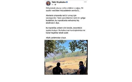 Başkan Büyükakın’dan yangın kahramanlarına moral paylaşımı