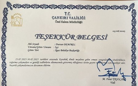 Yeşil Vatanın Bekçilerine Teşekkür Belgeleri Takdim Edildi
