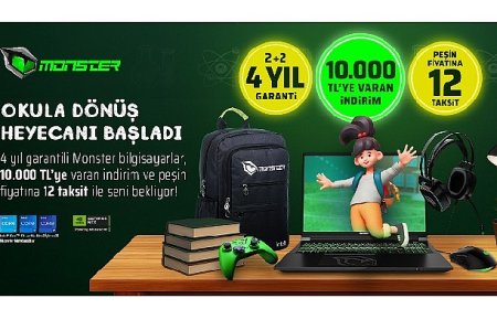 Monster’dan benzersiz okula dönüş kampanyası  Okula dönüş kampanyası başladı: 4 yıllık garanti ve 10 bin TL’ye varan indirim