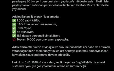 Adalet’e 5 bin yeni personel alınacak