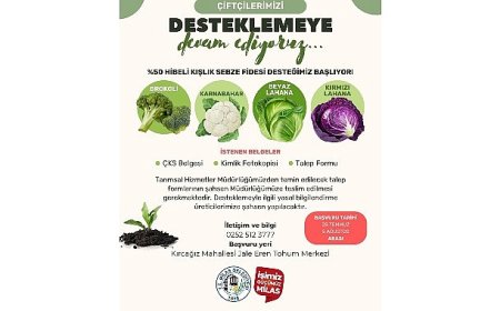 Yüzde 50 Hibelı Kışlık Sebze Fidesi Başvuruları Başlıyor