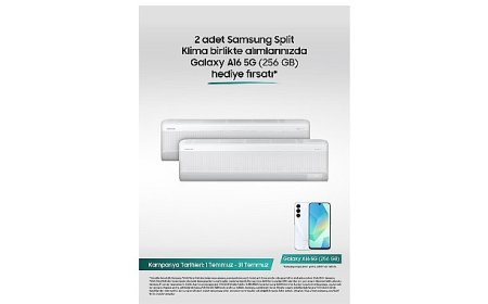 Samsung Split Klimalarda 2’li alımda Galaxy A16 5G telefon hediye fırsatı!