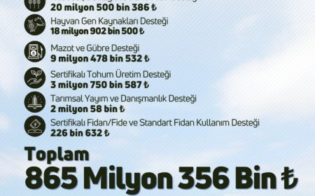 Çiftçilere 865 milyon TL’lik destek ödemesi hesaplarda