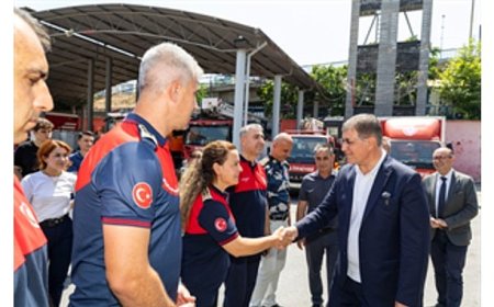 Başkan Tugay’dan ateş savaşçılarına teşekkür ziyareti