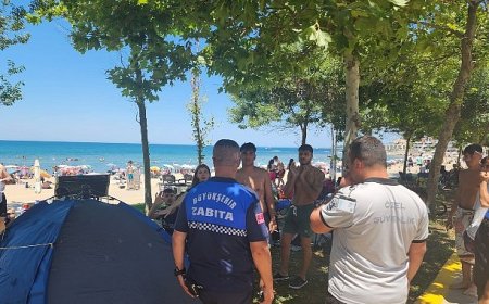 Kandıra sahillerinde çadır denetimi