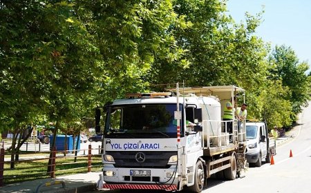 Yol çizgileri ile ulaşım güvenli hale geliyor