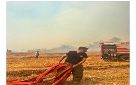 Foça-Aliağa arasında çıkan yangına müdahale sürüyor