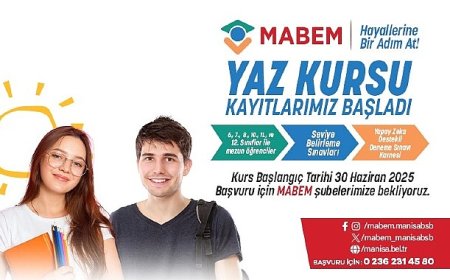 MABEM ve Online Dershane Yaz Kurslarına Başvurular Devam Ediyor