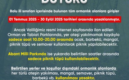Bolu ormanlarına girişler 30 Eylül’e kadar yasaklandı!