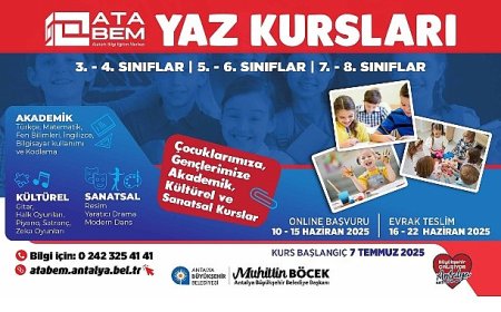 ATABEM yaz kurslarına kayıtlar başladı