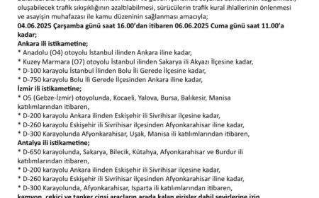 Kamyon ve tankerlere kısıtlama başladı! 6 Haziran’a kadar sürecek