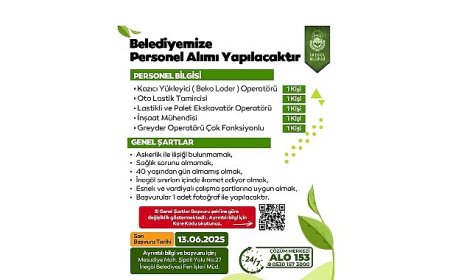 İnegöl Belediyesi 5 Farklı Alanda Personel Alımı Yapacak
