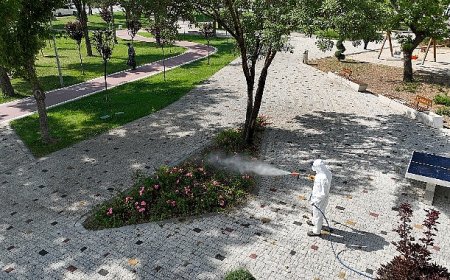 Selçuklu’da yeşil alanların ilaçlama çalışmaları devam ediyor