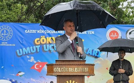 Gölcük’te yüzlerce kişi yağmur altında Filistin için tek yürek oldu